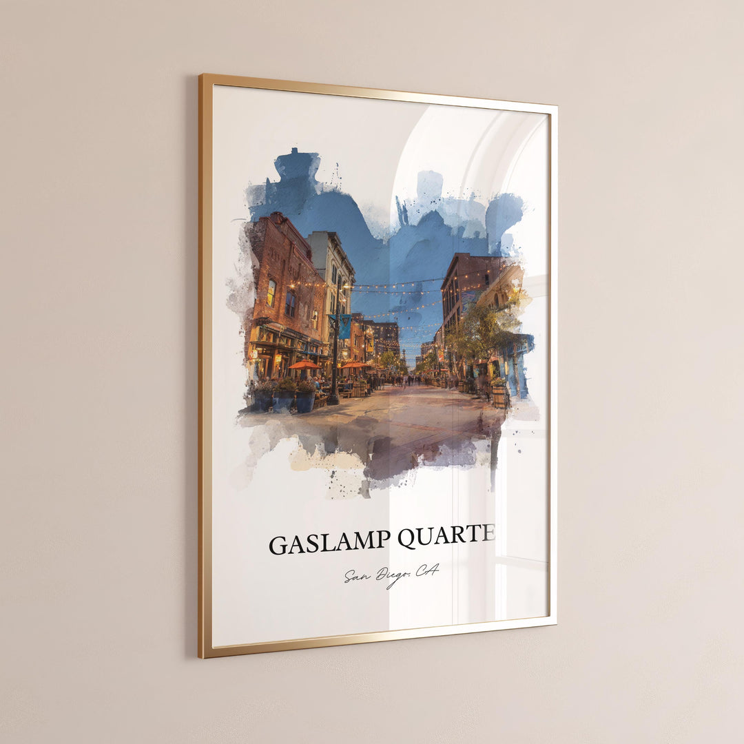 Gaslamp Quarter, San Diego – Watercolor Art Print