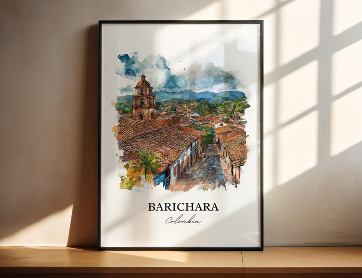 Barichara Wall Art, Northern Colombia Print, Colombia Watercolor Art, Barichara Gift, Travel Print, Travel Poster, Housewarming Gift