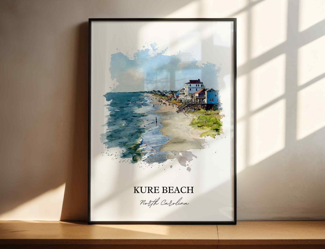 Kure Beach, North Carolina – Watercolor Art Print