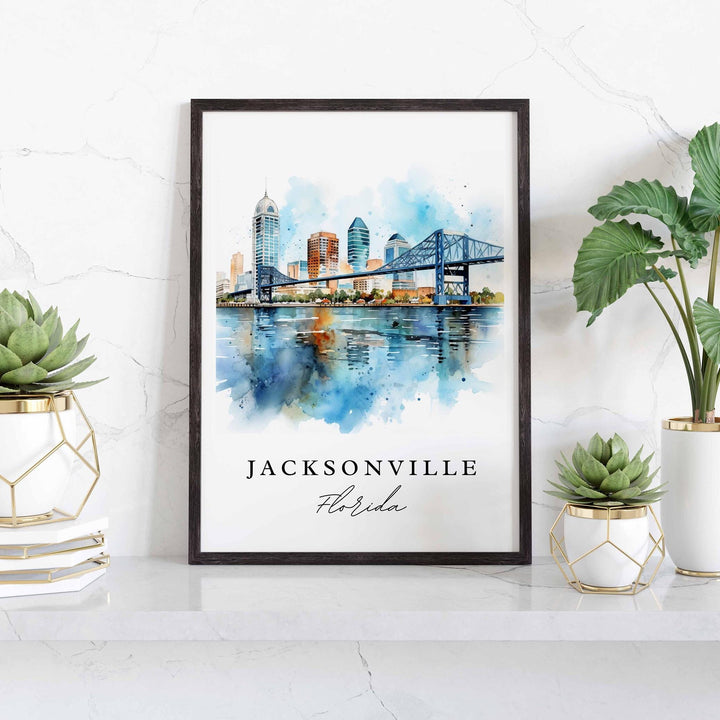 Jacksonville FL Art, Jacksonville Print, Jacksonville Watercolor Art, Jacksonville FL Gift,