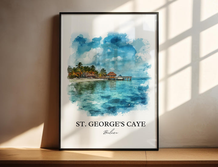 St. George's Caye, Belize – Watercolor Art Print