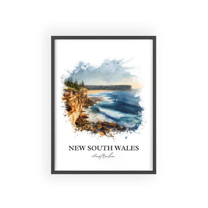 New South Wales Wall Art, Australia Print, Australia Watercolor Art, New South Wales Gift, Travel Print, Travel Poster, Housewarming Gift
