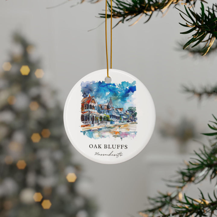 Oak Bluffs MA Ornament: Oak Bluffs Souvenir, Oak Bluffs Mass. Decor, and Authentic Oak Bluffs Gift
