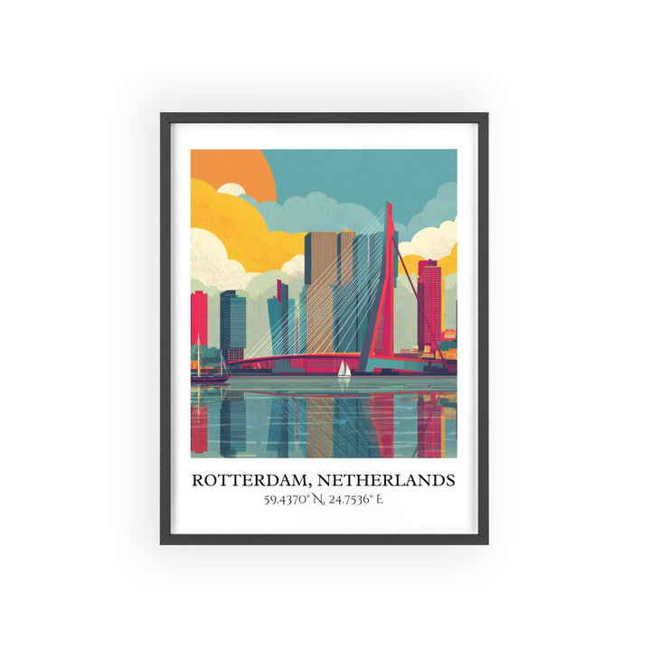 Rotterdam Art, Rotterdam Retro Travel Art, Rotterdam Home Decor, Rotterdam Gift, Netherlands Travel Art, Travel Prints, Housewarming Gift