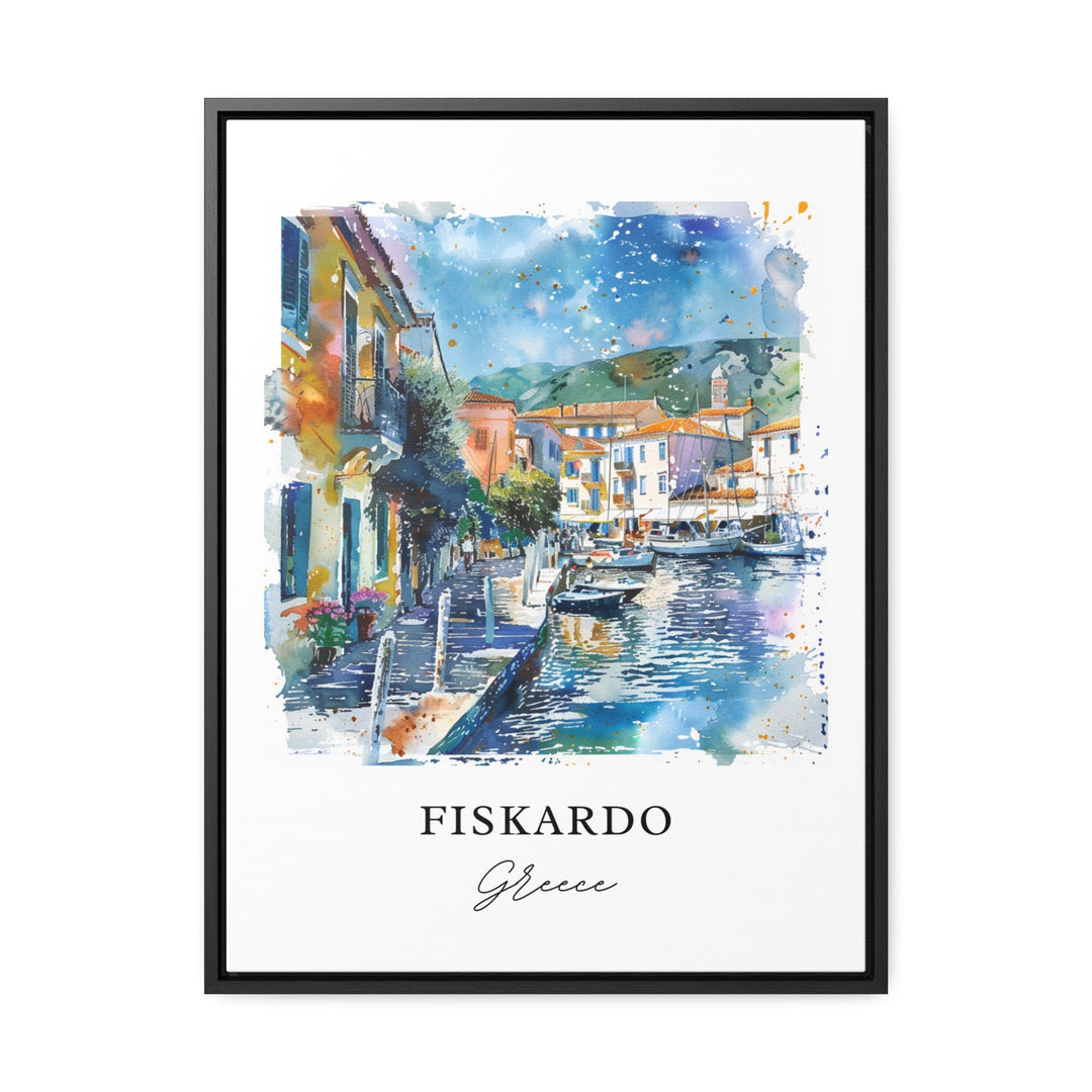 Fiskardo Greece Wall Art, Fiskardo Print, Fiskardo Watercolor, Fiskardo Cephalonia Gift,