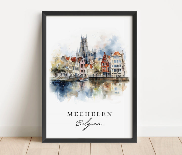 Mechelen Belgium wall art - Belgium, Mechelen poster, Mechelen Wedding gift, Birthday present, Custom Text, Personalized Gift