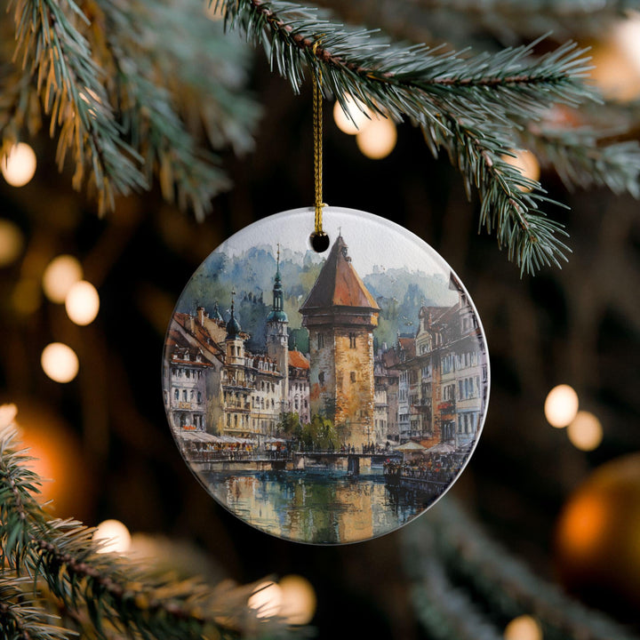 Lucerne Switzerland Ornament: Unique Lucerne Souvenir, Lucerne Xmas Decor, and Authentic Lucerne Switzerland Gift