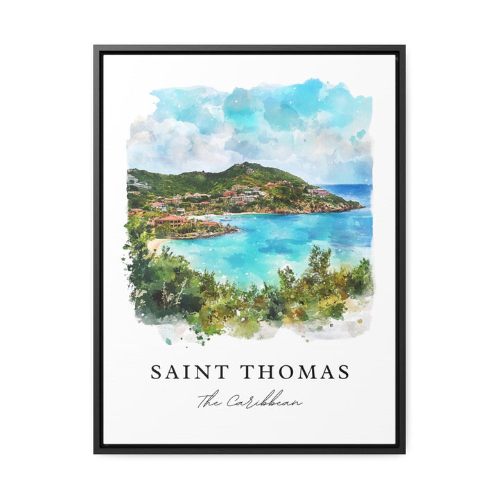 Saint Thomas Wall Art, St Thomas Print, St Thomas Watercolor Art, US Virgin Islands Gift,