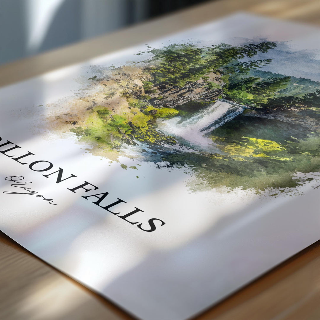 Dillon Falls Wall Art, Dillon Falls Print, Oregon Artwork, Deschutes National Forest Gift, Travel Print, Travel Poster, Housewarming Gift