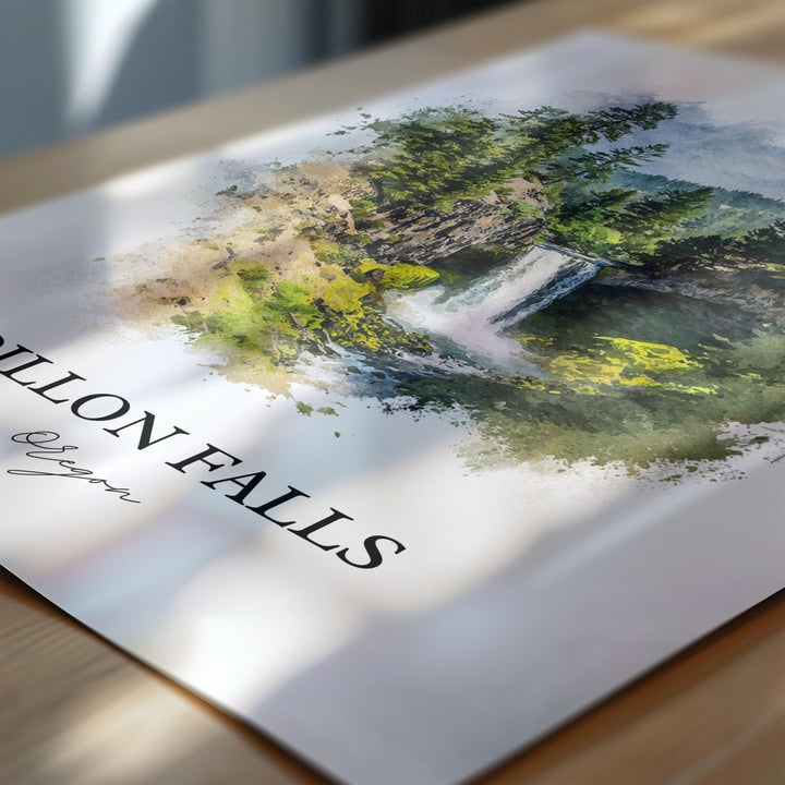 Dillon Falls Wall Art, Dillon Falls Print, Oregon Artwork, Deschutes National Forest Gift, Travel Print, Travel Poster, Housewarming Gift