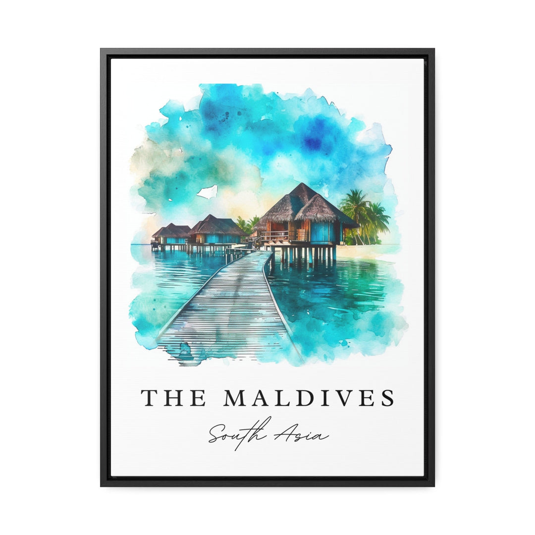 The Maldives island travel art - South Asia, Maldives print, Maldives Wedding gift, Maldives Birthday present, Custom Text, Perfect Gift