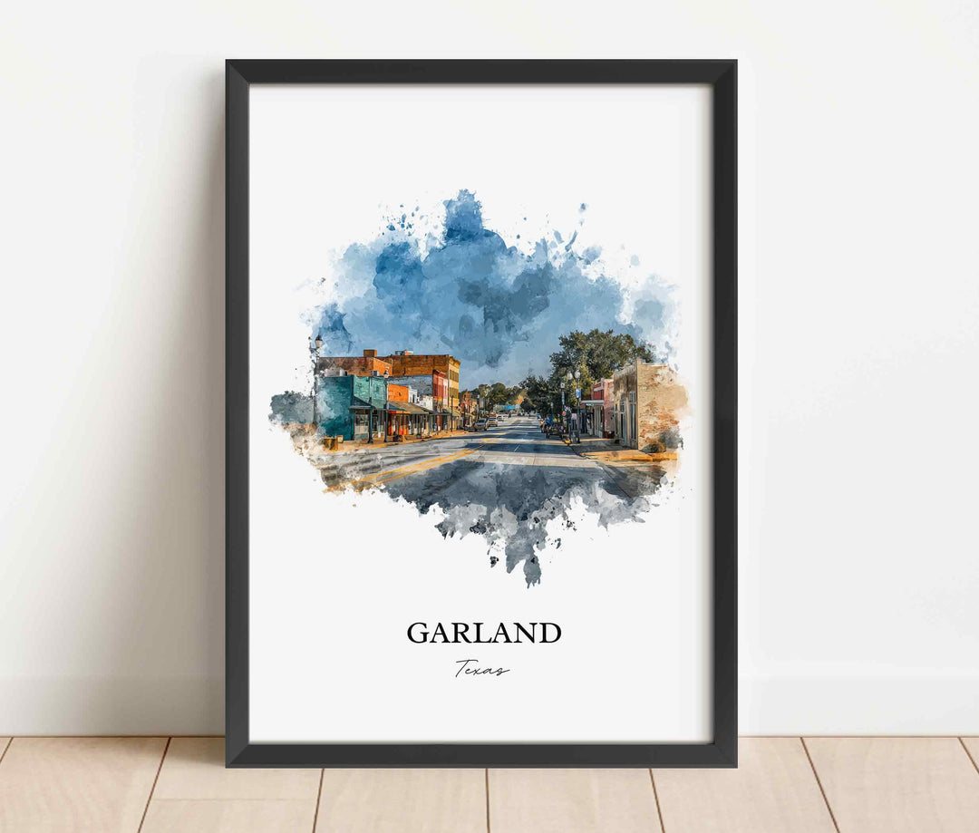 Garland, Texas – Watercolor Art Print