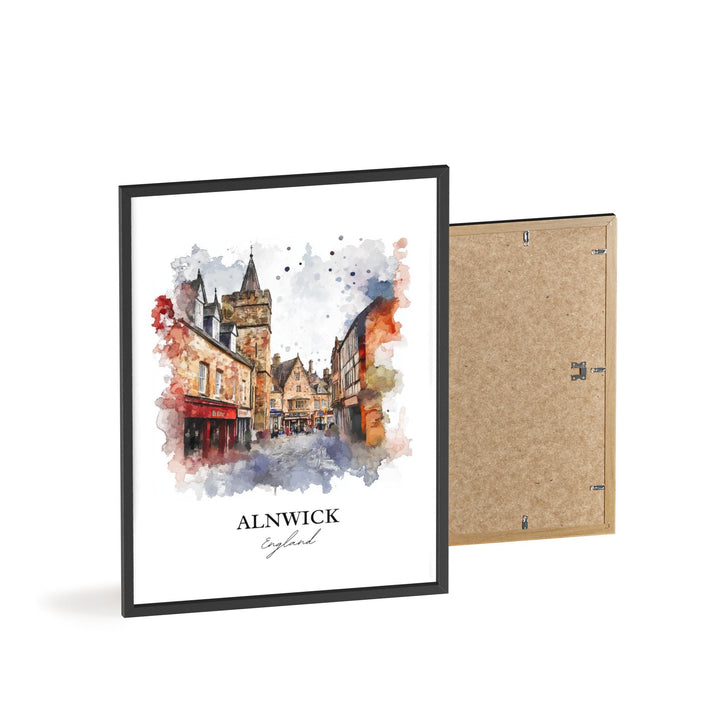 Alnwick Wall Art, Northumberland Print, England Watercolor Art, Alnwick England Gift, Travel Print, Travel Poster, Housewarming Gift