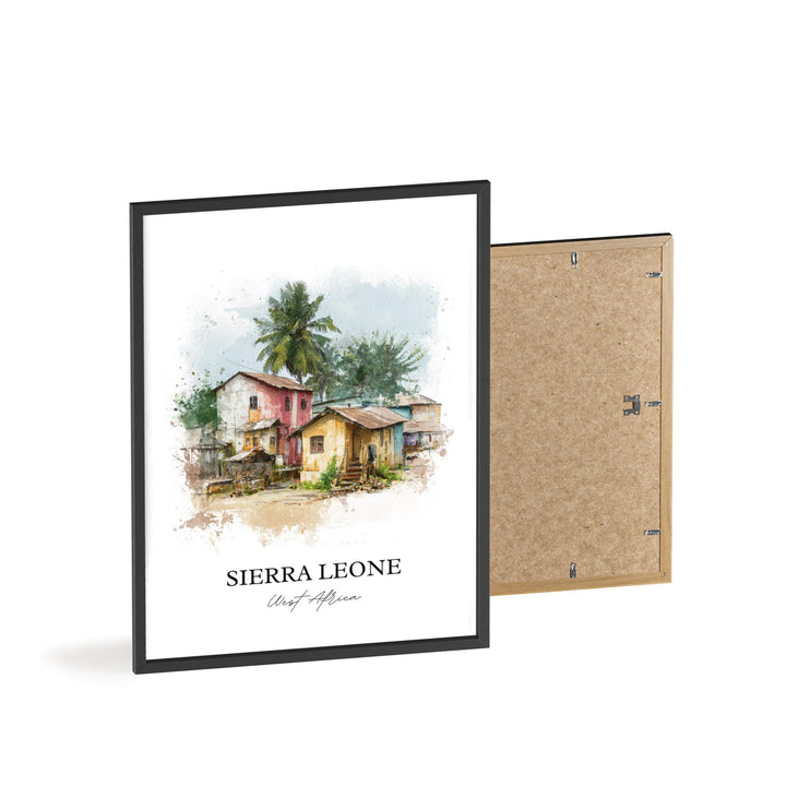 Sierra Leone Wall Art, Sierra Leone Print, Sierra Leone Watercolor Art, Sierra Leone Gift, Travel Print, Travel Poster, Housewarming Gift