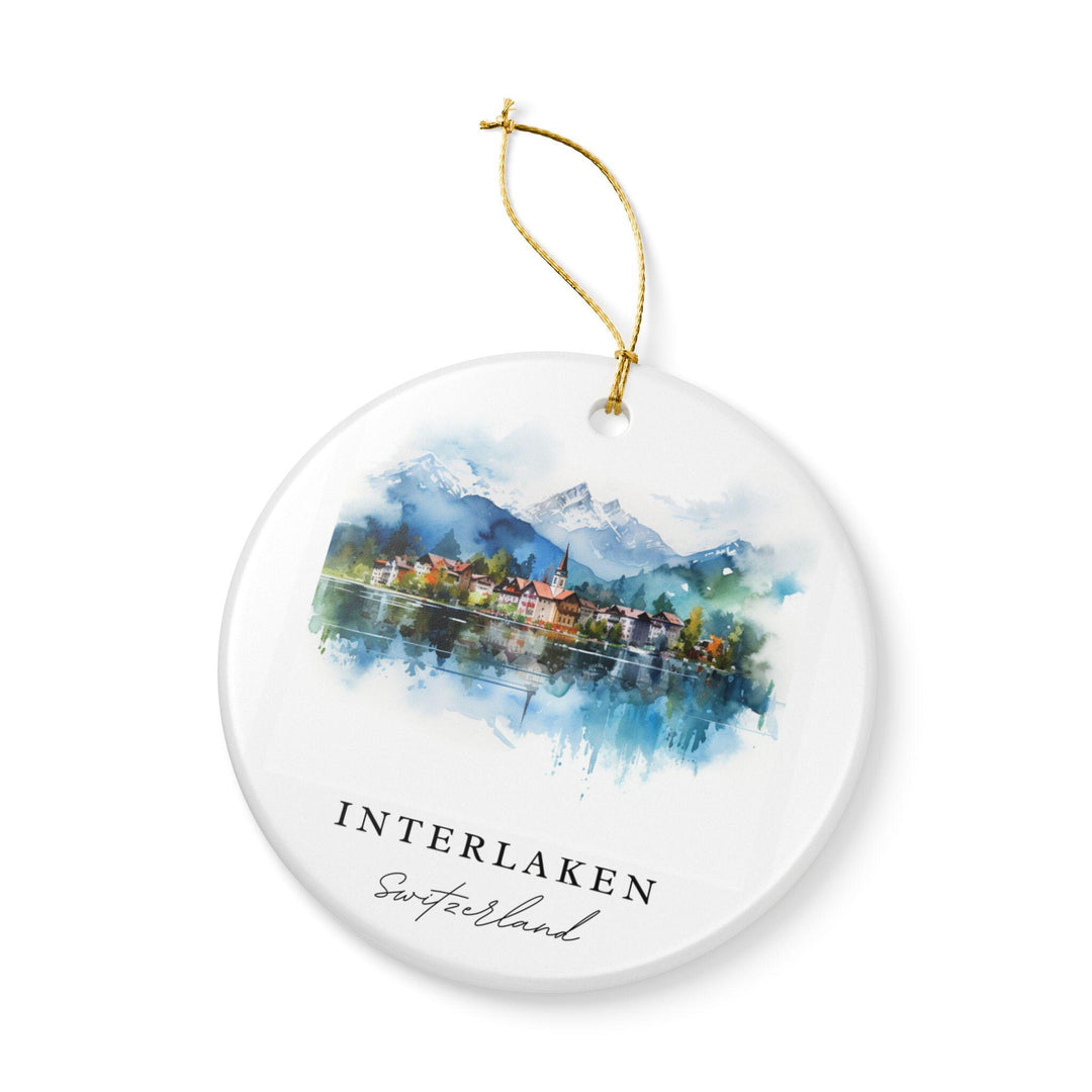Interlaken Switzerland Ornament: Unique Interlaken Souvenir, Interlaken Xmas Decor, and Authentic Switzerland Gift