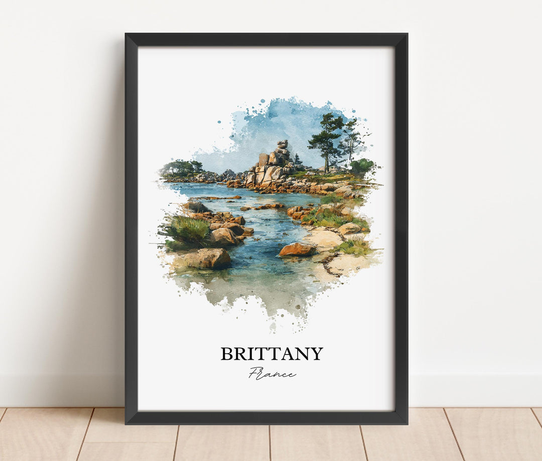 Brittany France Wall Art, Brittany Print, France Watercolor Art, Brittany France Gift, France Travel Print, Travel Poster, Housewarming Gift