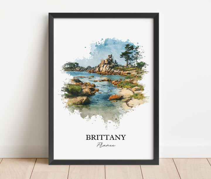 Brittany France Wall Art, Brittany Print, France Watercolor Art, Brittany France Gift, France Travel Print, Travel Poster, Housewarming Gift