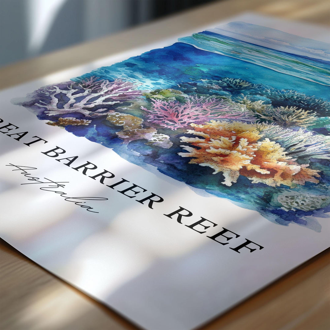 Great Barrier Reef Art, Barrier Reef Print, Australia Watercolor, Great Barrier Reef Gift, Travel Print, Travel Poster, Housewarming Gift