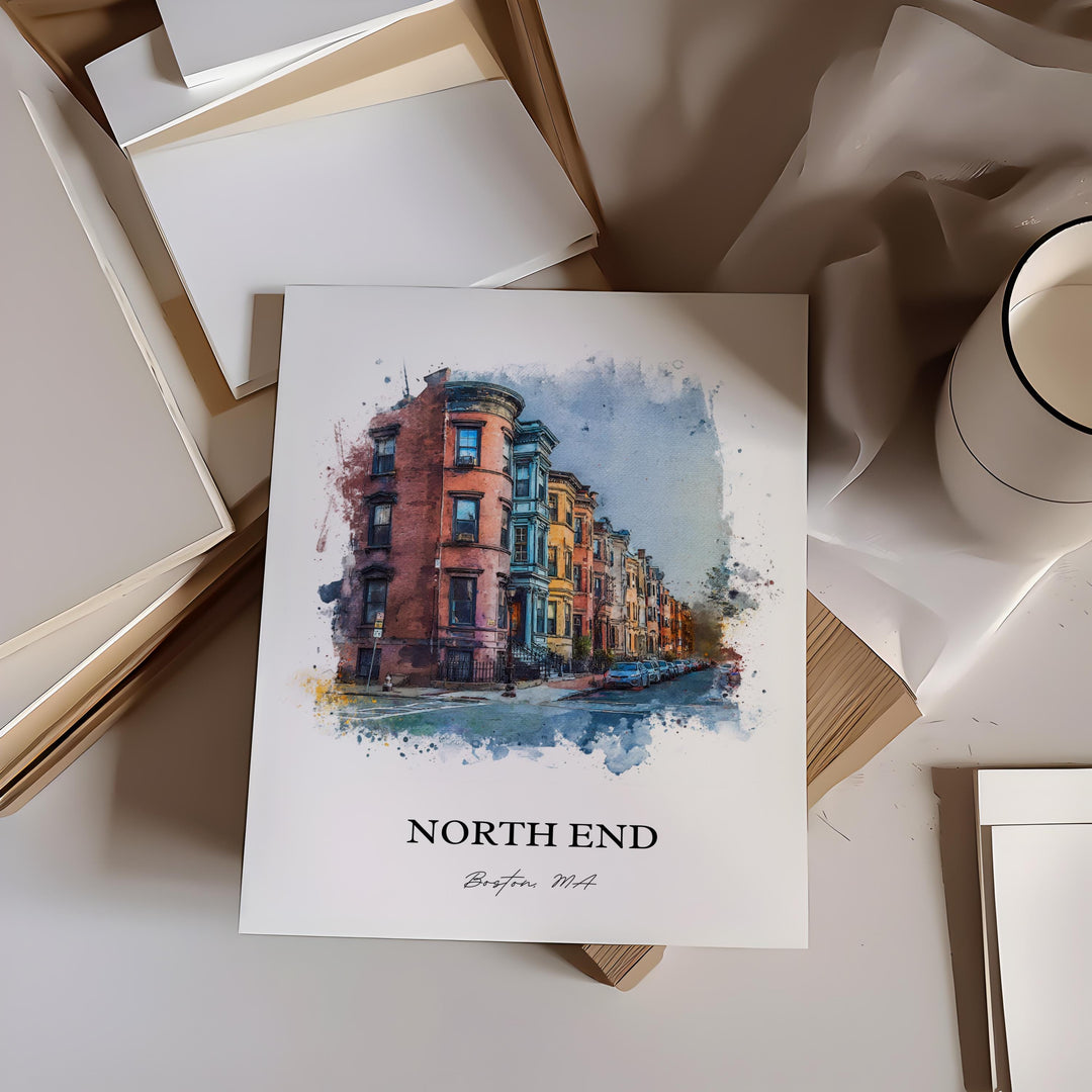 North End, Boston MA – Watercolor Art Print