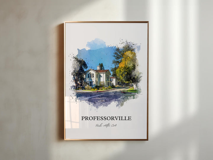 Professorville, California – Watercolor Art Print