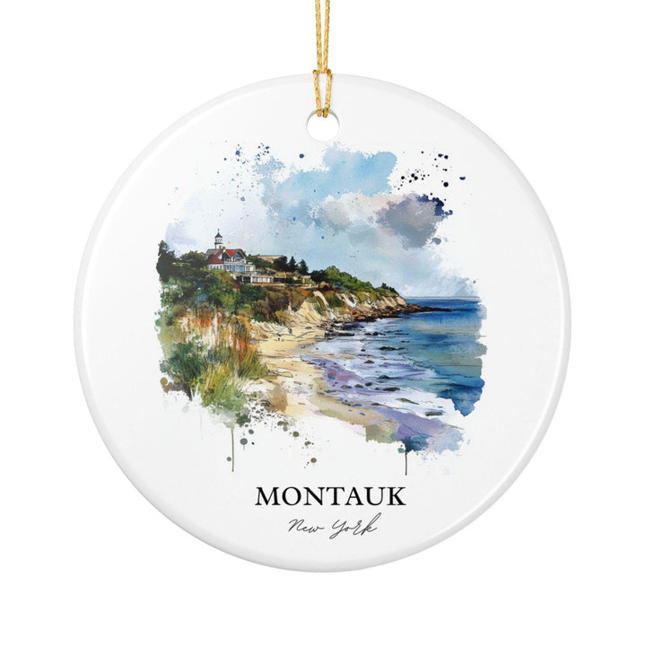 Montauk NY Ornament: Unique Montauk Souvenir, Montauk NY Xmas Decor, and Authentic Montauk New York Gift