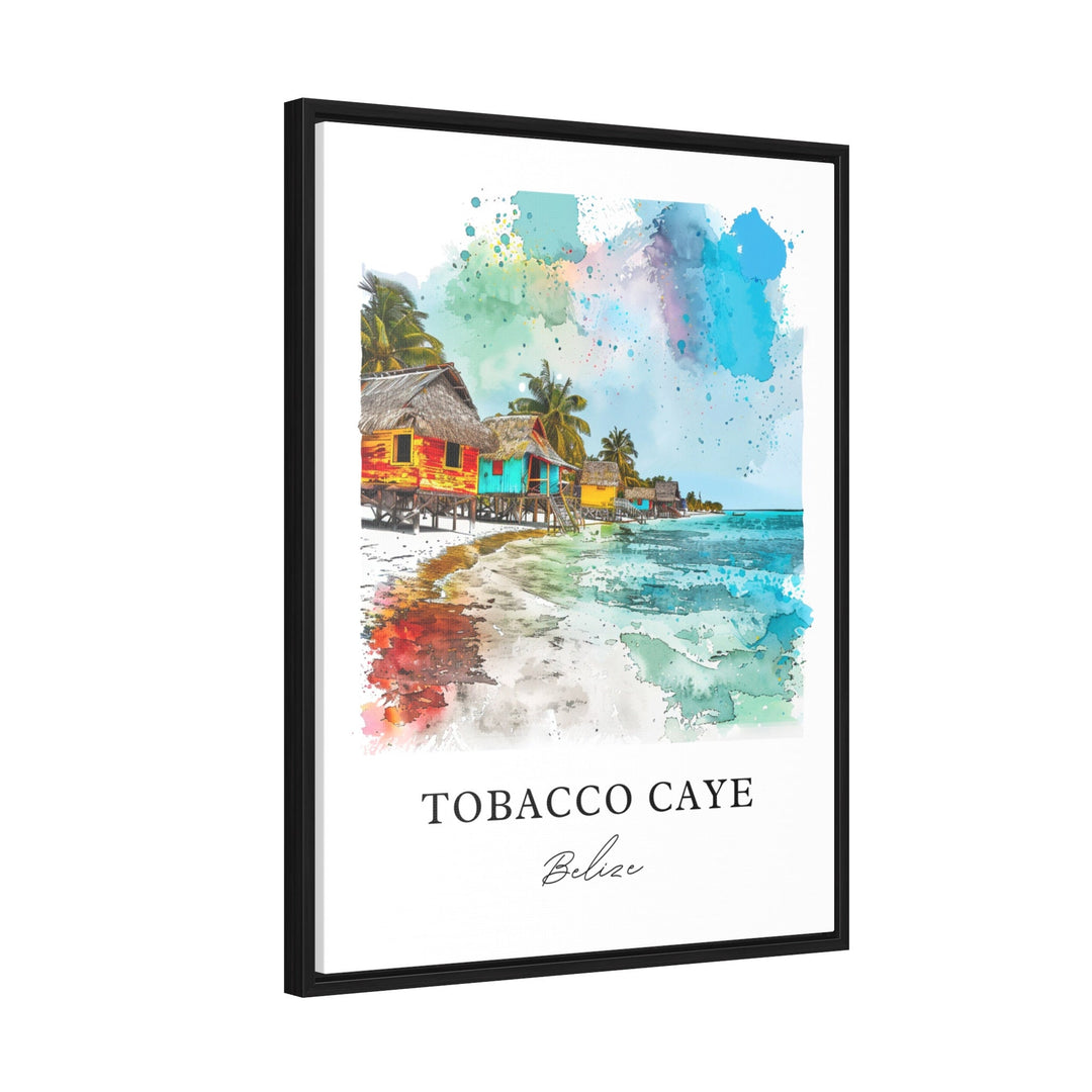 Tobacco Caye Wall Art, Tobacco Caye Print, Tobacco Caye Watercolor, Tobacco Caye Belize Gift,