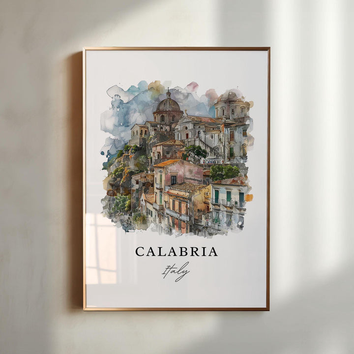 Calabria Italy Wall Art, Calabria Print, Calabria Watercolor Art, Calabria Italia Gift, Travel Poster, Housewarming Gift