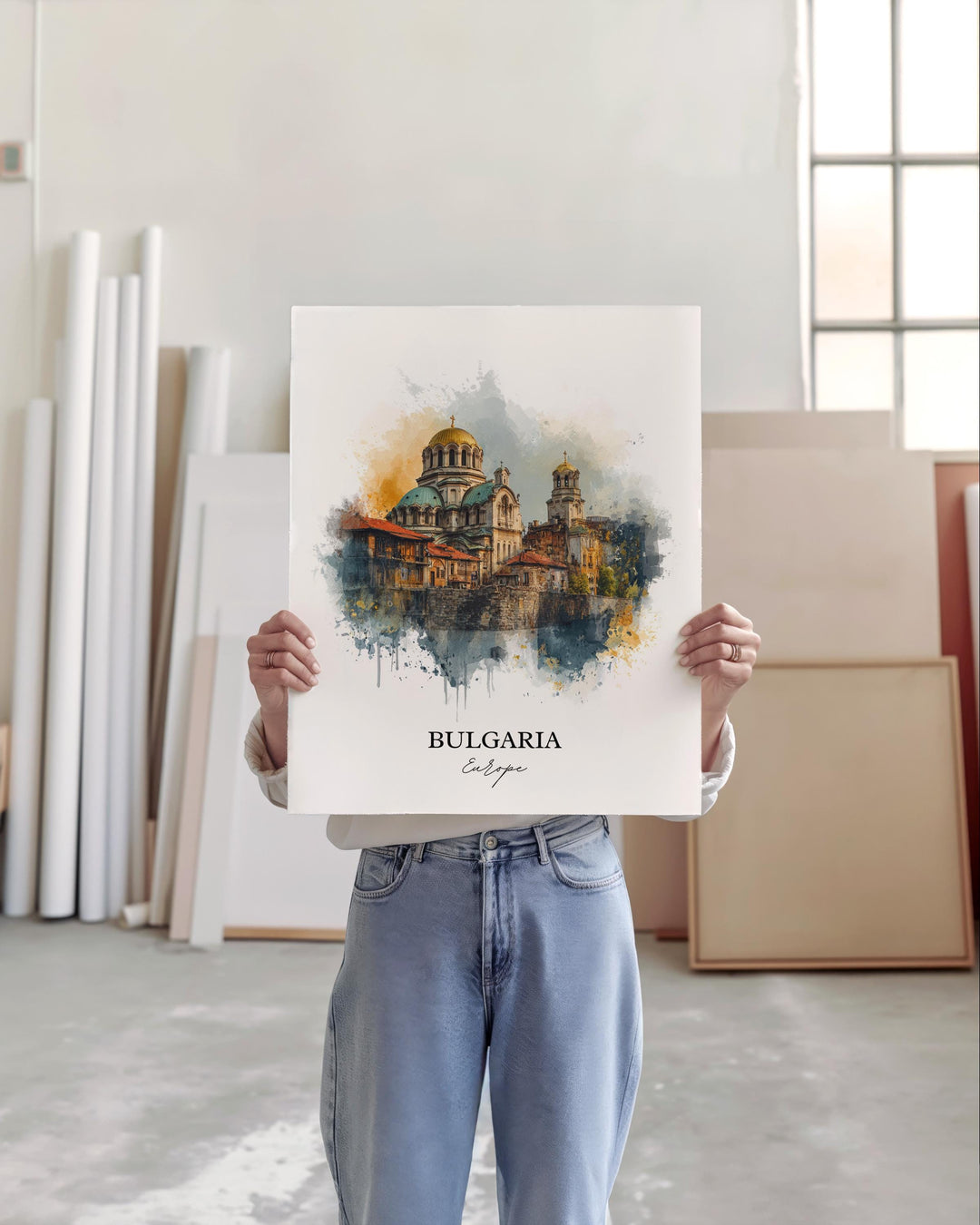 Bulgaria Wall Art, Bulgaria Print, Bulgaria Watercolor Art, Bulgaria Country Gift, Travel Print, Travel Poster, Housewarming Gift