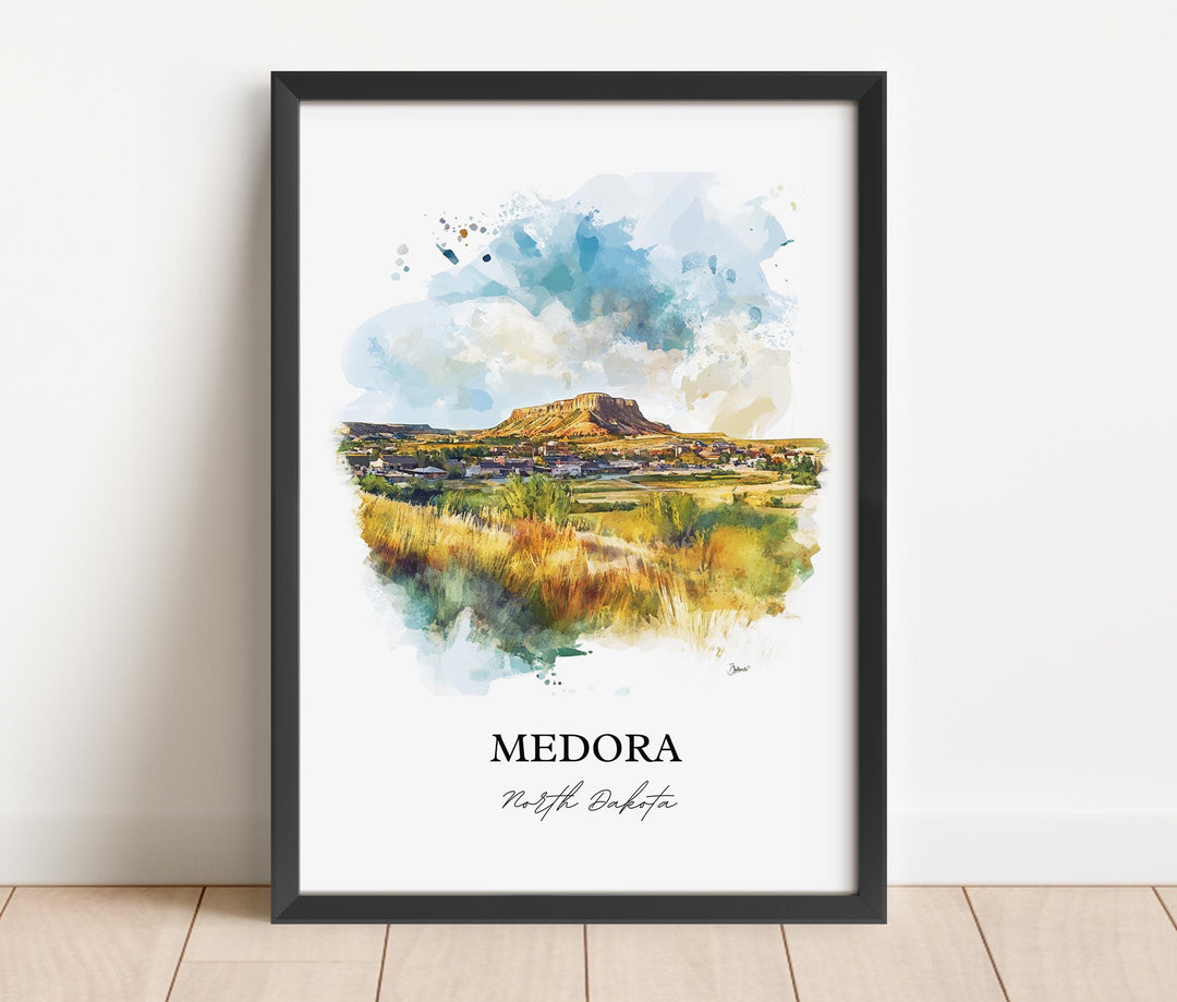 Medora, North Dakota, USA – Watercolor Art Print