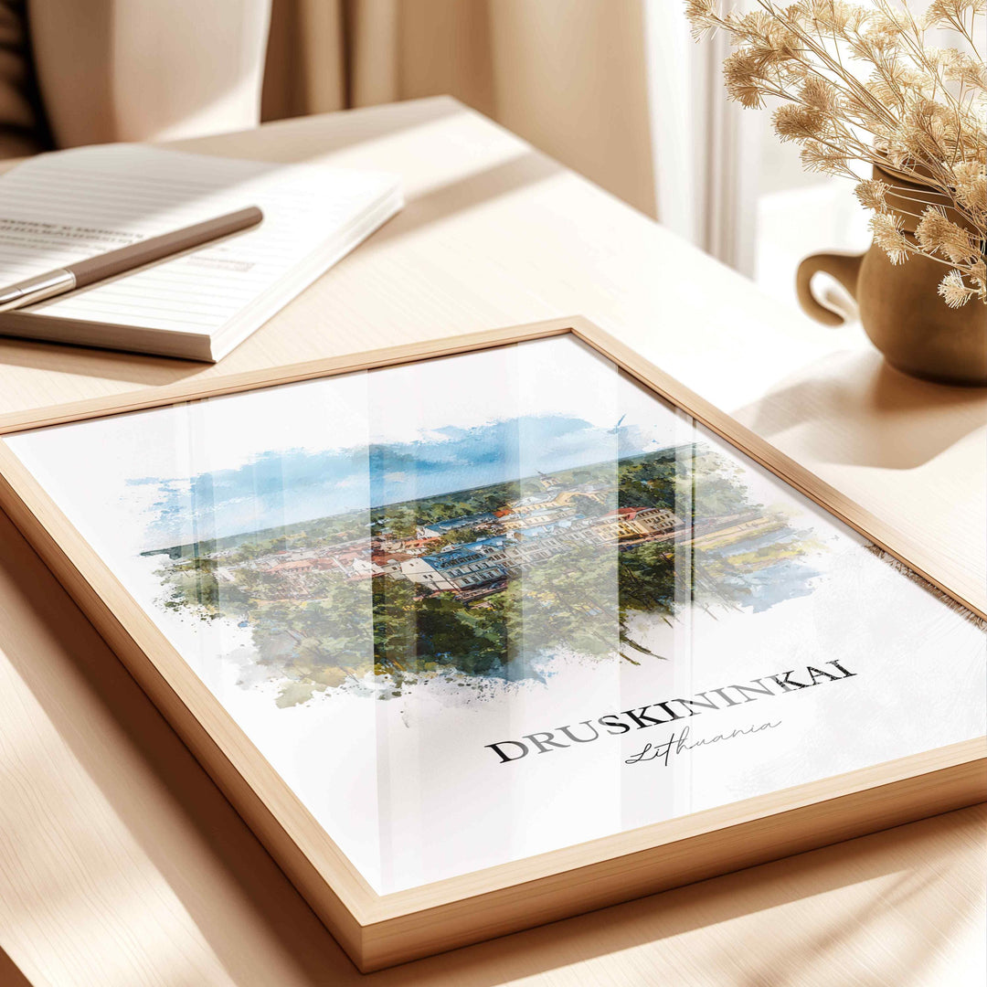 Druskininkai, Lithuania – Watercolor Art Print