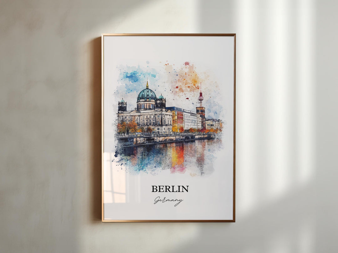 Berlin Wall Art, Berlin Print, Germany Watercolor Art, Berlin Germany Gift, Travel Print, Travel Poster, Housewarming Gift