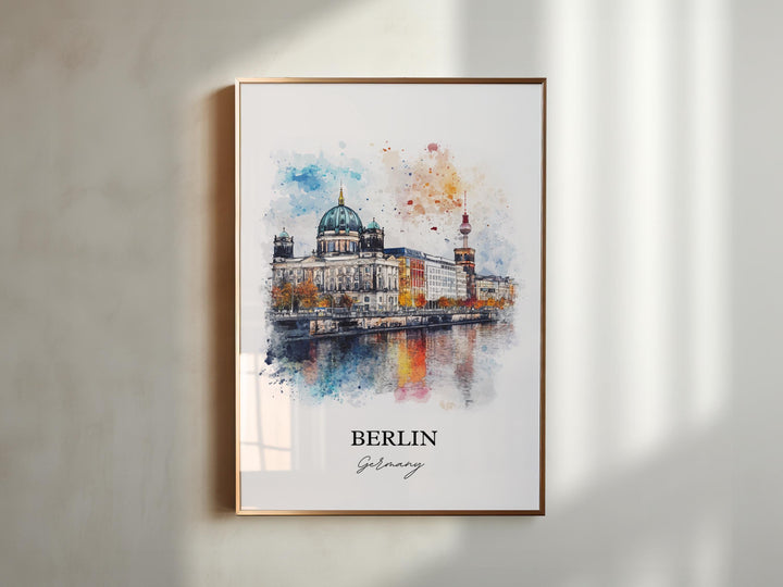 Berlin Wall Art, Berlin Print, Germany Watercolor Art, Berlin Germany Gift, Travel Print, Travel Poster, Housewarming Gift