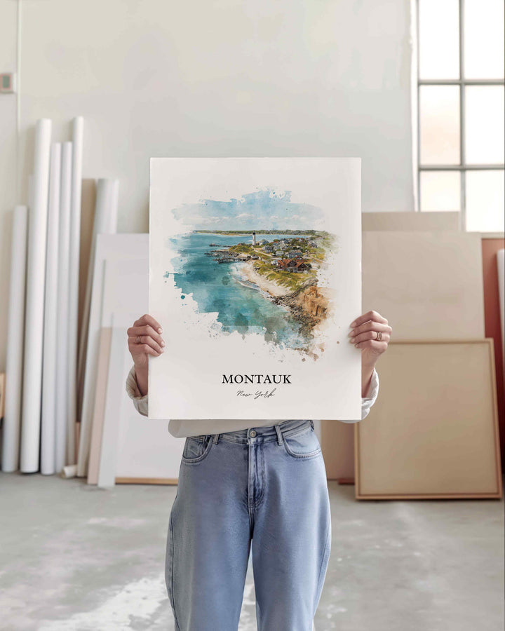 Montauk, NY – Watercolor Art Print