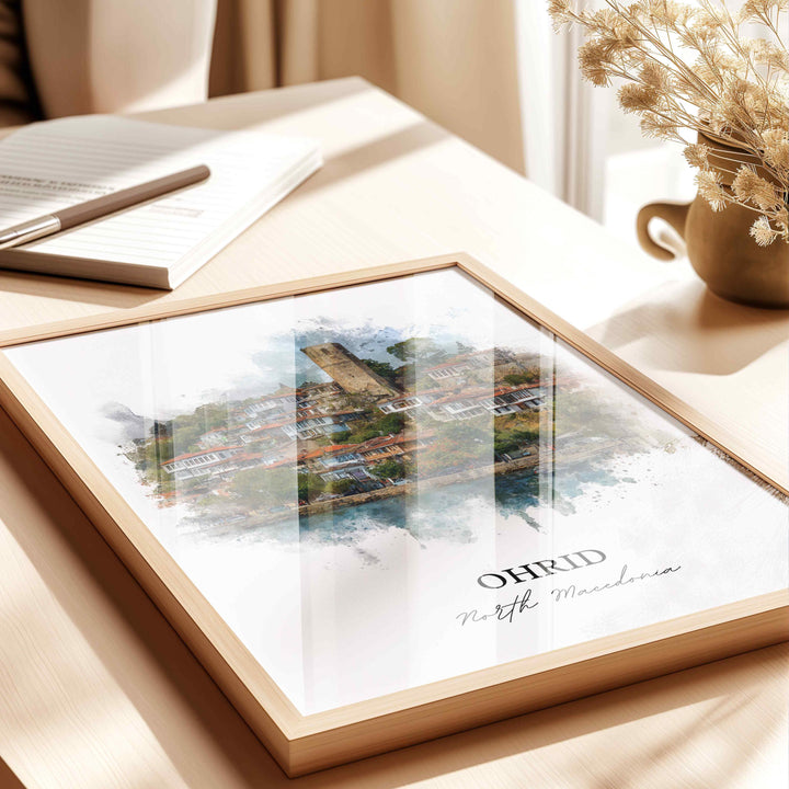 Ohrid, North Macedonia – Watercolor Art Print