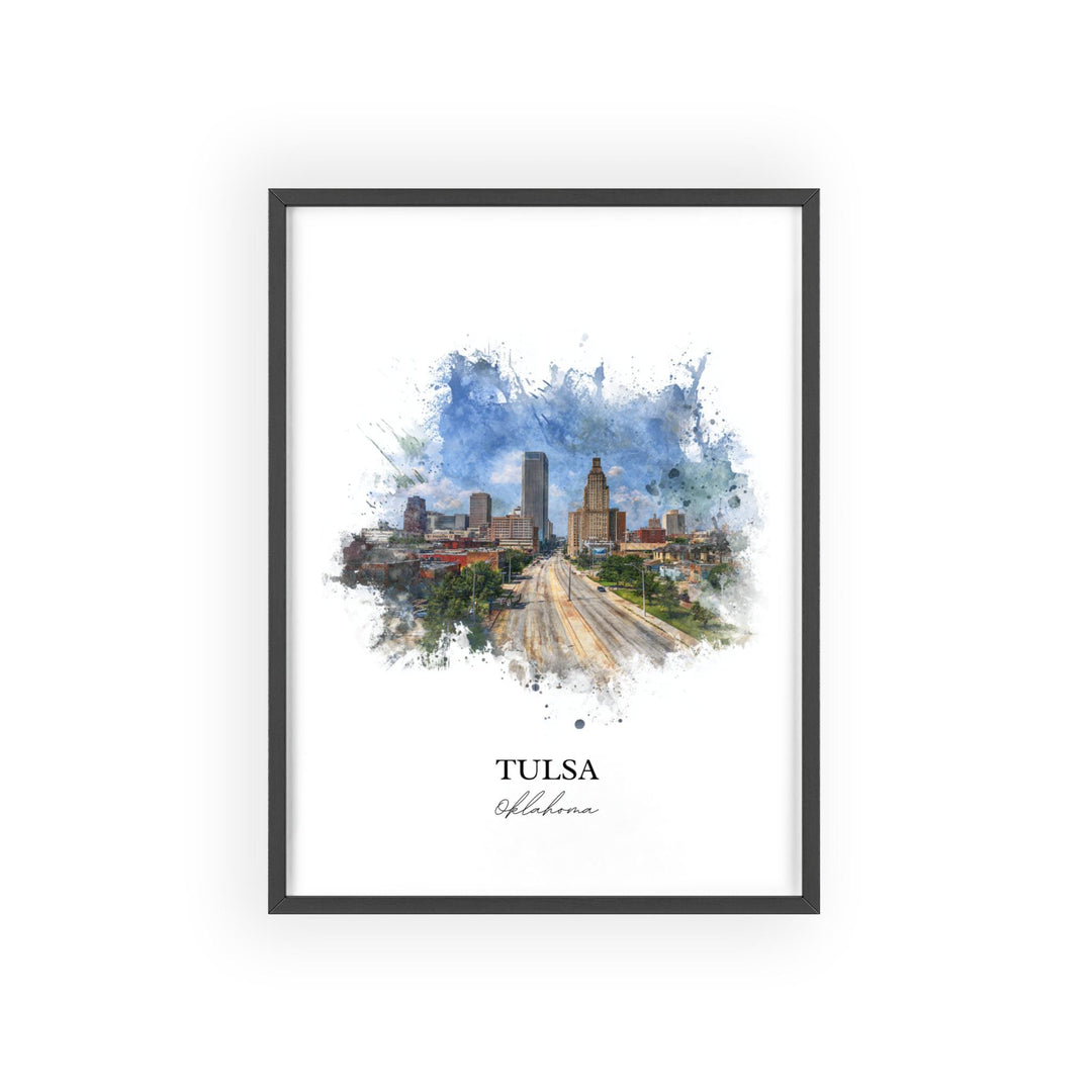 Tulsa, Oklahoma – Watercolor Art Print