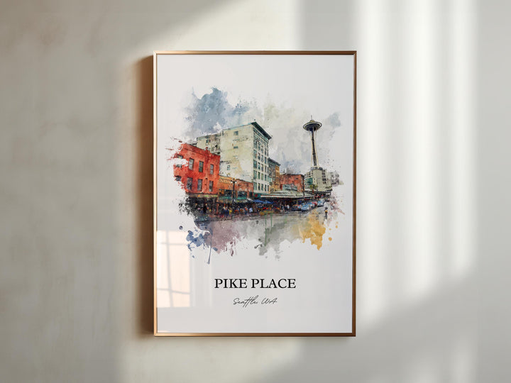 Pike Place, Washington – Watercolor Art Print