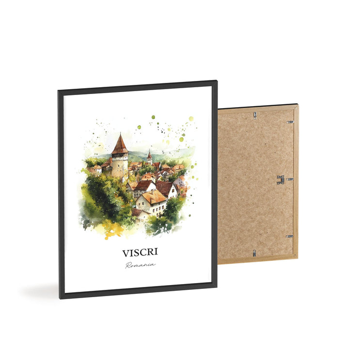 Viscri Romania Wall Art, Transylvania Print, Romania Watercolor Art, Viscri Romania Gift, Travel Print, Travel Poster, Housewarming Gift