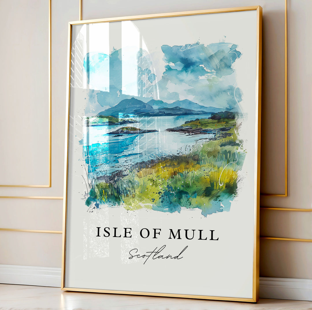 Isle of Mull Wall Art, Scotland Print, Isle of Mull Watercolor, Isle of Mull Gift,