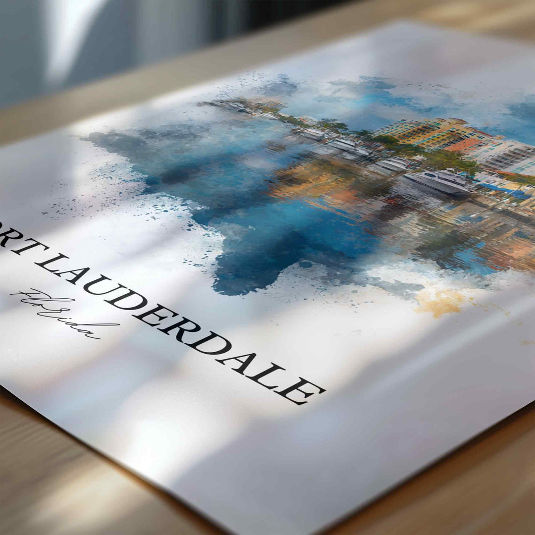 Fort Lauderdale, Florida – Watercolor Art Print