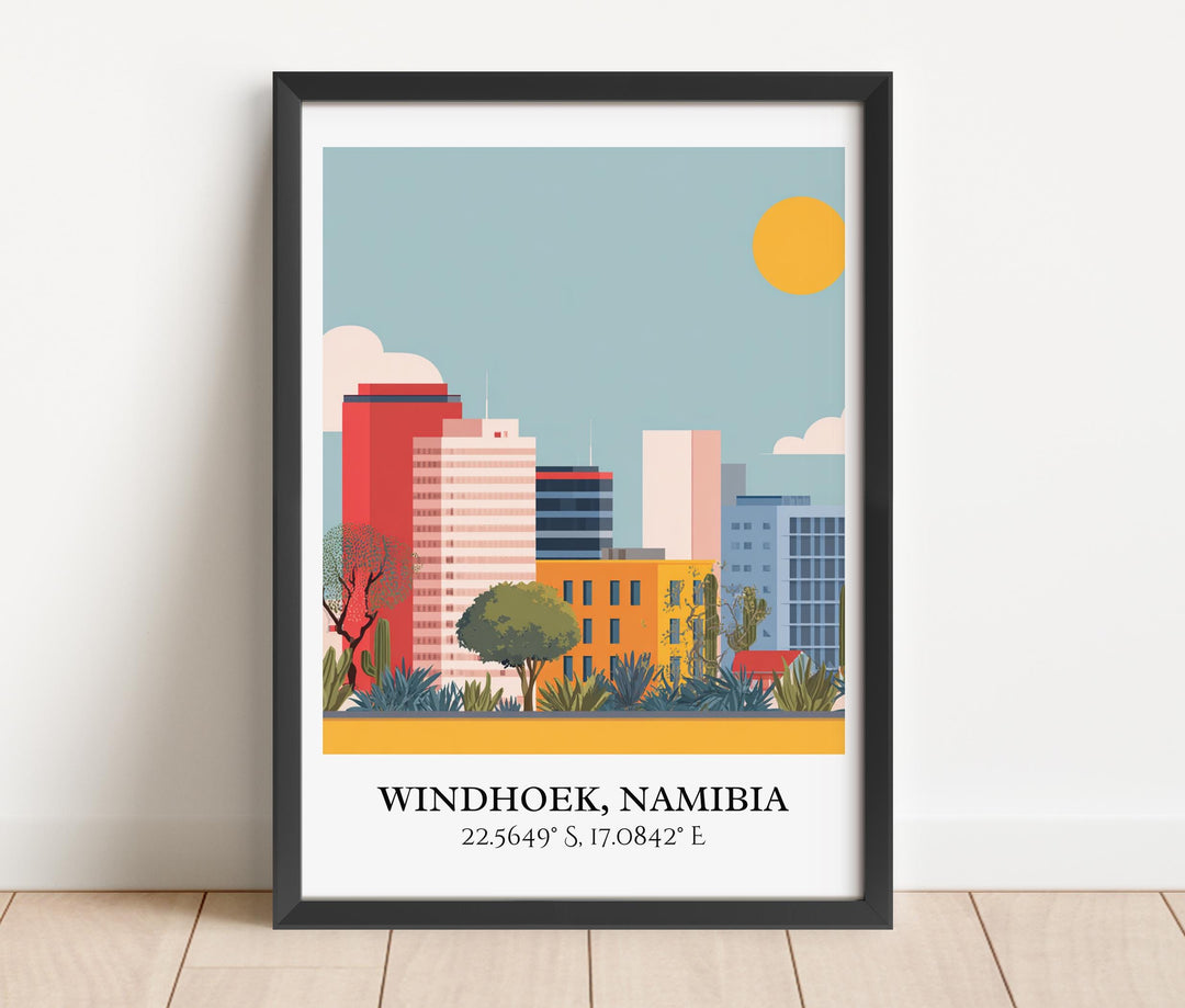 Windhoek Namibia Art, Namibia Retro Travel Art, Namibia Home Decor, Namibia Gift, Namibia Travel Art, Travel Prints, Housewarming Gift