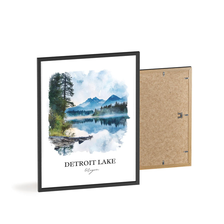 Detroit Lake, Oregon, USA – Watercolor Art Print