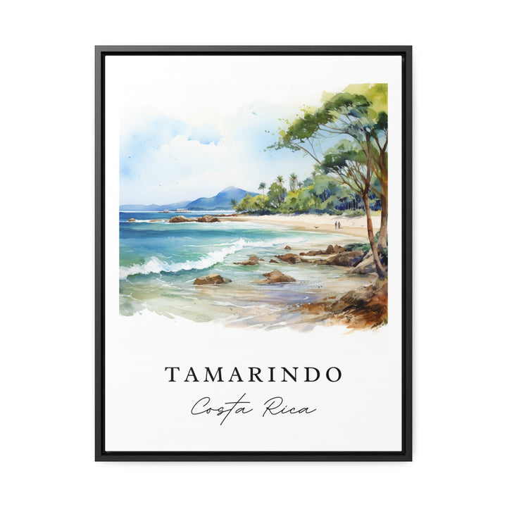 Tamarindo traditional travel art - Costa Rica, Tamarindo poster print, Wedding gift, Birthday present, Custom Text, Perfect Gift