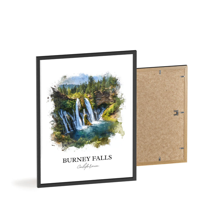 Burney Falls Wall Art, Shasta County Print, California Watercolor Art, Burney Falls Gift, Travel Print, Travel Poster, Housewarming Gift