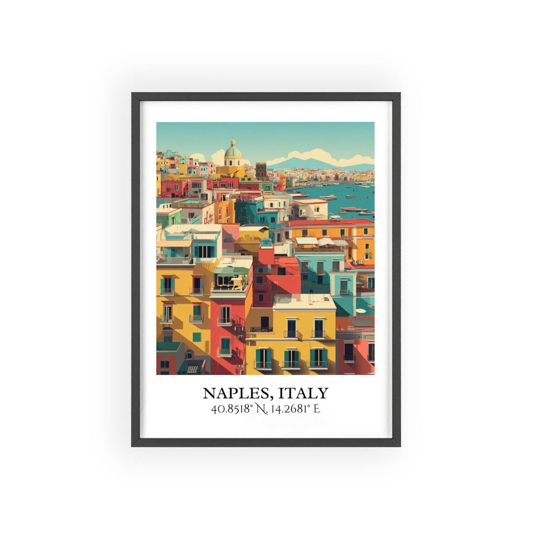 Naples Italy Art, Naples Italy Retro Travel Art, Naples Italy Home Decor, Naples IT Gift, Italy Art, Travel Prints, Housewarming Gift