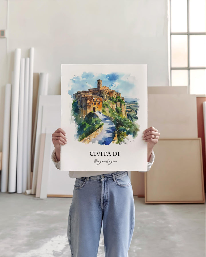 Civita di Bagnoregio Wall Art, Viterbo Print, Italy Artwork, Civita di Bagnoregio Gift, Travel Print, Travel Poster, Housewarming Gift