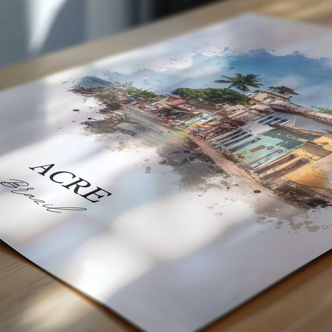 Acre Brazil Wall Art, Acre Brazil Print, Acre Brazil Watercolor Art, Brazil Gift, Brazil Travel Print, Travel Poster, Housewarming Gift