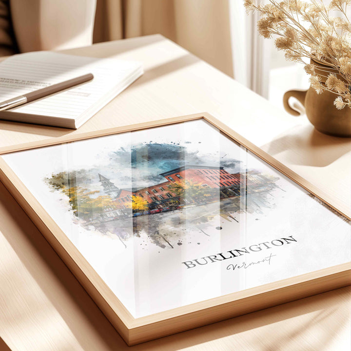Burlington, Vermont – Watercolor Art Print