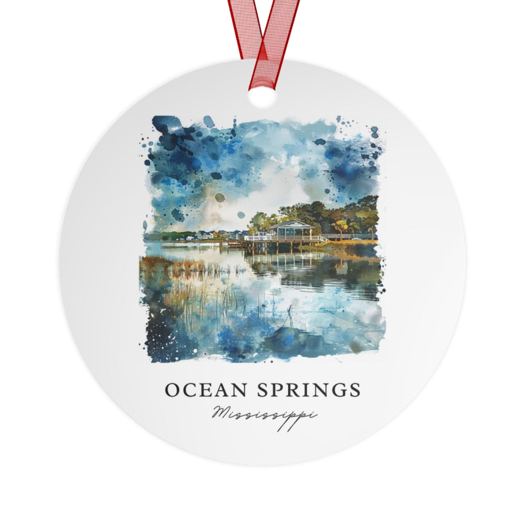 Ocean Springs MS Ornament: Unique Souvenir, Ocean Springs Xmas Decor, and Authentic Ocean Springs Mississippi Gift