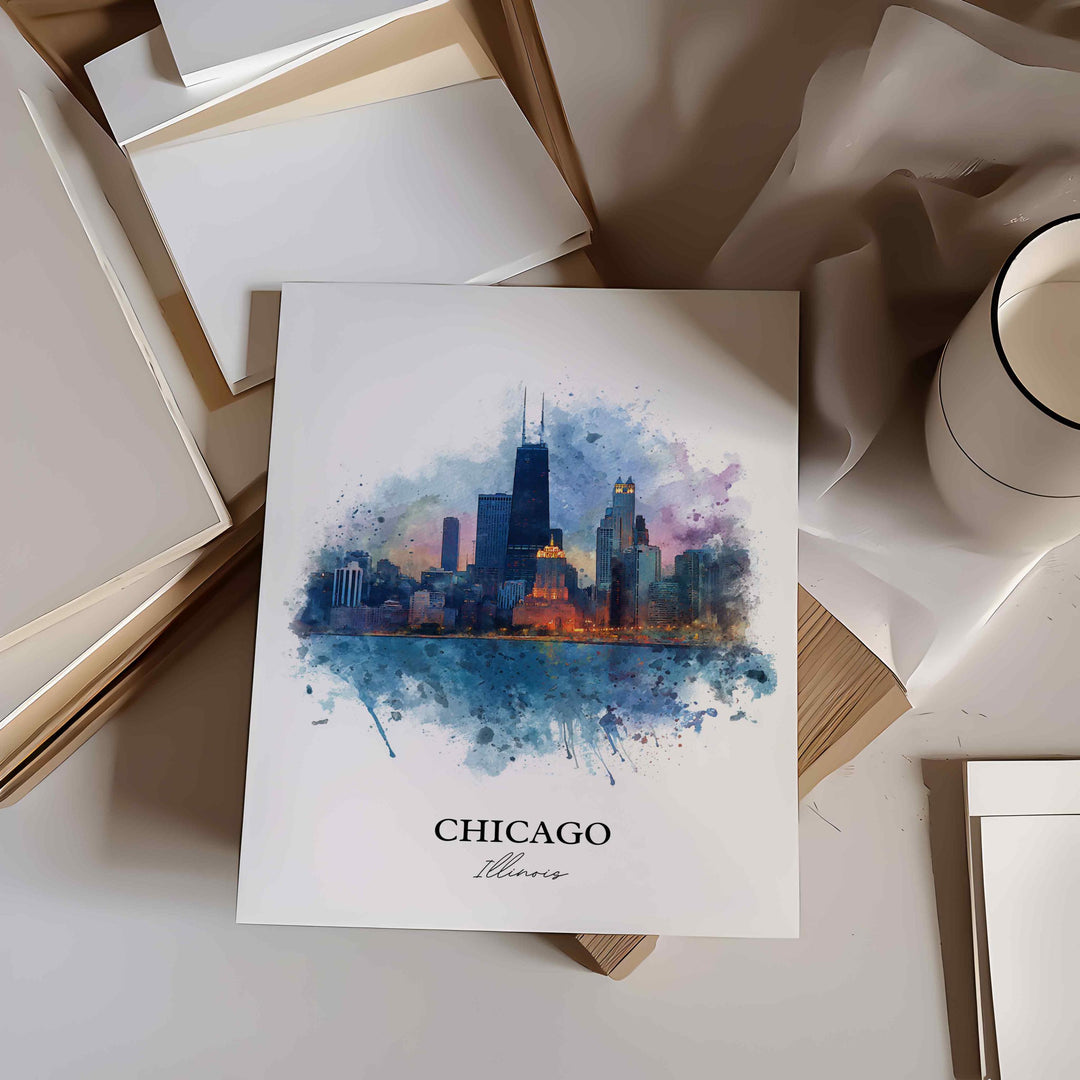 Chicago, IL – Watercolor Art Print
