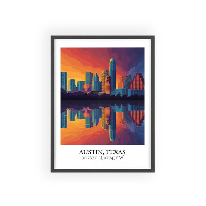Austin Texas Art, Austin Retro Travel Art, Austin Texas Home Decor, Austin Texas Gift, Texas Travel Art, Travel Prints, Housewarming Gift